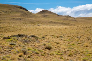 Patagonian mountains landscape and copy space.