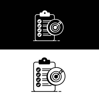 Hedef belirleme sembolü. Kariyer planlama. Profesyonel gelişme. Vektör Simgesi.