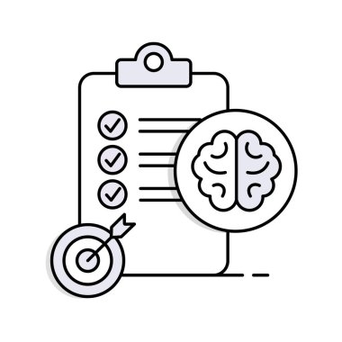 Akıl Sağlığı Hedefleri Simgesi Akıl Sağlığı Hedeflerine Ulaşmak. Piksel Mükemmel Düzenlenebilir Vuruş Simgesi.