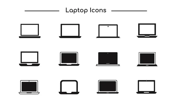 Dijital Aygıtlar ve İş Bilgisayarı Silüeti Simgesi için gradyan tarzda Dizüstü Simge Dizaynı Koleksiyonu.