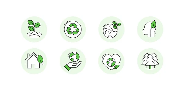Grüne Energie Und Ökologisikonen Hochwertige Vektorsymbole Mit Editierbarem Strich Und — Stockvektor