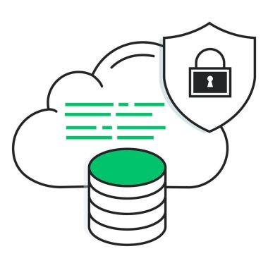 Veri Sunucusu Simgesini Koruyun. Ağ Koruma, Bilgi Mahremiyeti ve Bulut Güvenliği. Kolay Özelleştirme İçin Düzenlenebilir Vuruş.