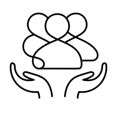 Ayrıntılı ve Çeşitli Toplum Simgesi - Çeşitlilik ve Kaynak, Eşitlik, Sosyal Eşitlik ve İşçi Desteği için Vektör İllüstrasyonu. Vektör Düzenlenebilir Vuruşu.