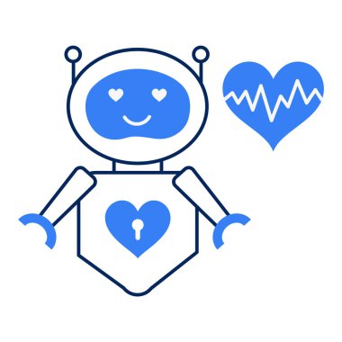 Kalp Simgesi Olan Robot. Kalp Simgesi ve Robot Tutucu Kalp Simgesi. Robot ikonlu kalp. Otomatik Kalp Simgesi. Akıllı Kalp Simgesi. Vektör Düzenlenebilir.