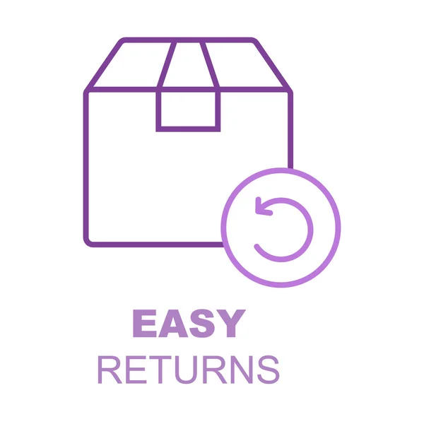 Εύκολη Επιστροφή Εικονίδιο Απλό Σύμβολο Επιστροφές Hassle Free Επιστρέφει Έμβλημα — Διανυσματικό Αρχείο