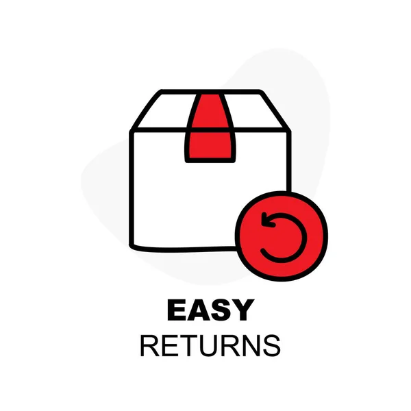 Εύκολη Επιστροφή Εικονίδιο Απλό Σύμβολο Επιστροφές Hassle Free Επιστρέφει Έμβλημα — Διανυσματικό Αρχείο