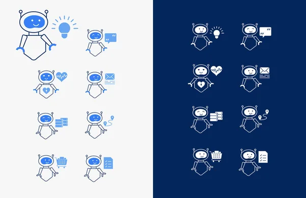 Innovative Robot Icons Creative Projects Robot Illustration Pack Artificial Intelligence — Wektor stockowy