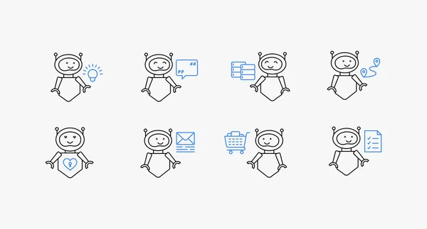 Innovative Robot Icons Creative Projects Robot Illustration Pack Artificial Intelligence —  Vetores de Stock