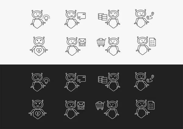 Innovative Robot Icons Creative Projects Robot Illustration Pack Artificial Intelligence — Stok Vektör