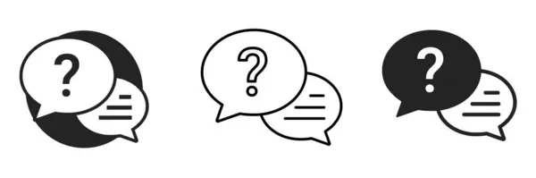 Comprehensive Question Answer Icon Interactive Knowledge Sharing Problem Solving Symbol — Stock Vector