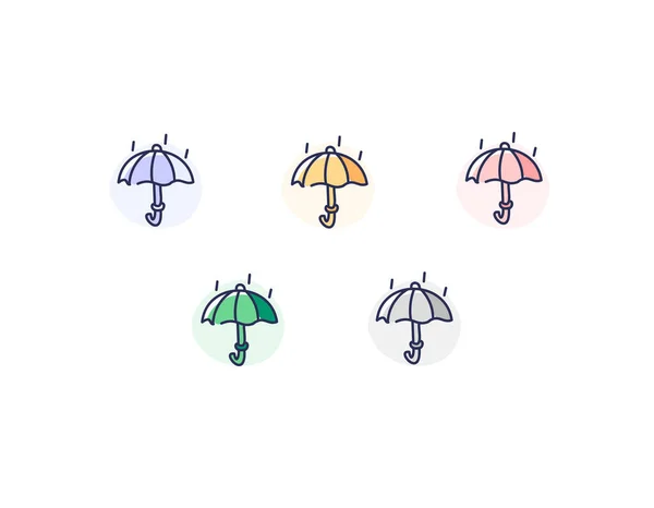 Hand Drawn Doodle Umbrella Icon — Stock Vector