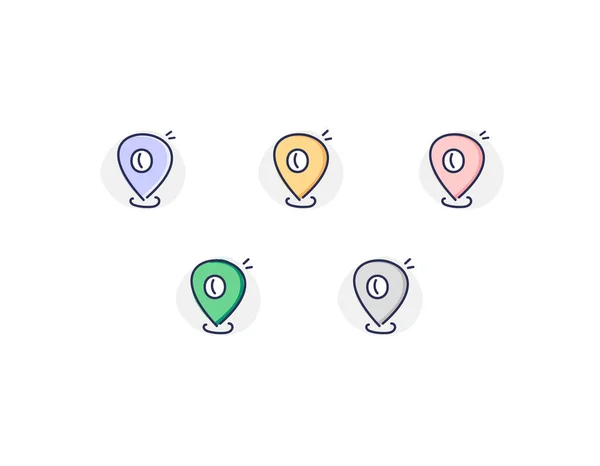 Kézzel Rajzolt Doodle Map Pin Ikon — Stock Vector