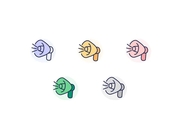 Рука Намальована Каракулі Мегафон Значок Значок Doodle Megaphone Значок Векторний — стоковий вектор