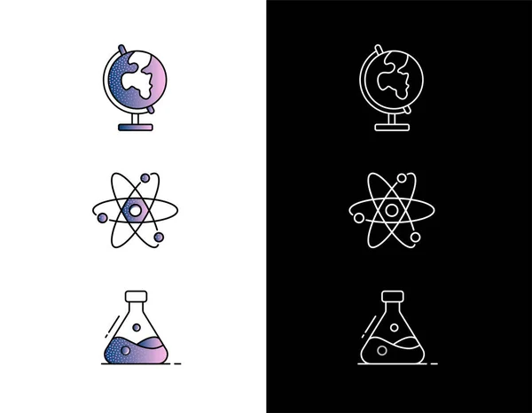 Scientific Icon Set Bägare Molekyl Och Glob — Stock vektor