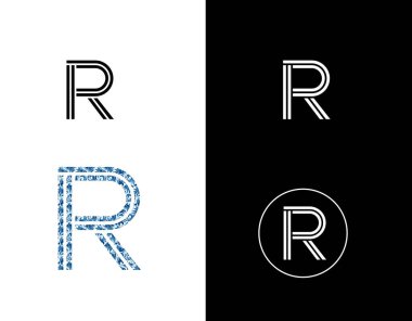 Harf R Tipografi Logosu: Temiz ve Profesyonel.