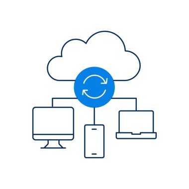 Bulut Hesaplama Model Vektör Simgesi. Düzenlenebilir Vuruş Simgesi.