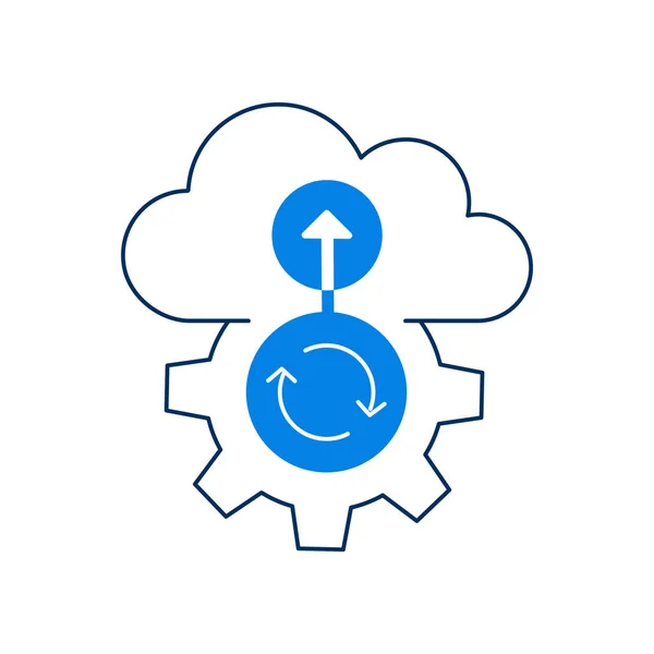 Gerçek zamanlı Veri Eşzamanlama Vektörü Simgesi. eş zamanlı eşzamanlama, anlık veri güncellemeleri, eş zamanlı değişiklikler, canlı veri senkronizasyonu, eş zamanlı işbirliği, veri tutarlılığı, anlık veri paylaşımı.
