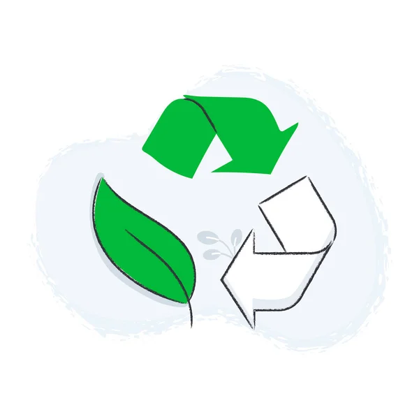 Edistää Kierrätystä Tällä Kuvakkeella Täydellinen Symboloimaan Kierrätettäviä Materiaaleja Kestävyyttä Jätteiden — vektorikuva