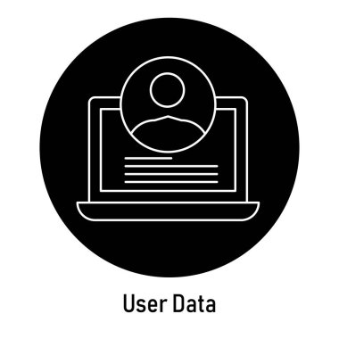 Kullanıcı Veri GDPR Simgesi: Bireysel Veri Kontrolü. Düzenlenebilir Vektör Vuruşu Simgesi.