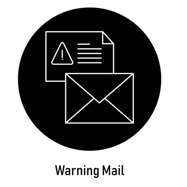 Ícone Mail Aviso Símbolo Conformidade Gdpr Alerta Privacidade Aviso Gdpr — Vetor de Stock