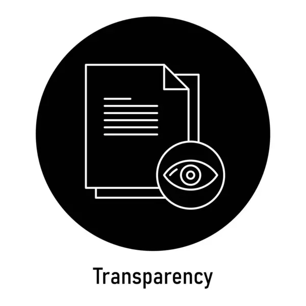 Transparantie Gdpr Pictogram Open Data Practices Data Openheid Symbool Gdpr — Stockvector