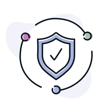 Bu illüstrasyon ile siber güvenlik diyarını keşfedin. Koruma, şifreleme ve dijital savunmayı temsil eden bu grafik dijital varlıkların korunmasını sağlar..