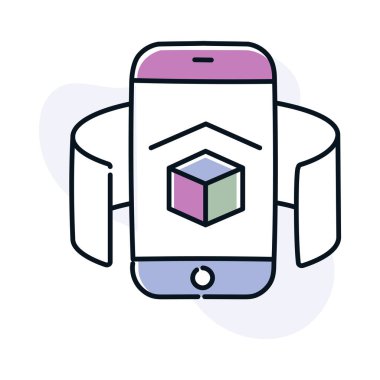 Bu ikonik sembolle artırılmış gerçekliğe dalın. Gerçek dünya örtülerini ve etkileşimli deneyimleri temsil eden bu simge, dijital ve fiziksel gerçekliklerin birleştirilmesini somutlaştırır..