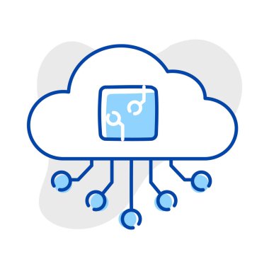 Bu resimli gösterimle bulut hesaplama çağına girin. Veri depolama, uzaktan erişim ve ölçeklenebilirliği temsil eden bu sembol, bulutun esnekliğini somutlaştırır..