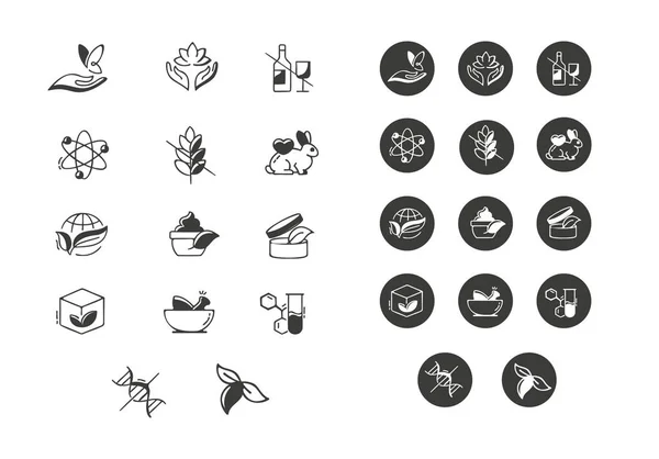 Découvrez Une Collection Icônes Représentant Des Soins Peau Doux Essentiels — Image vectorielle