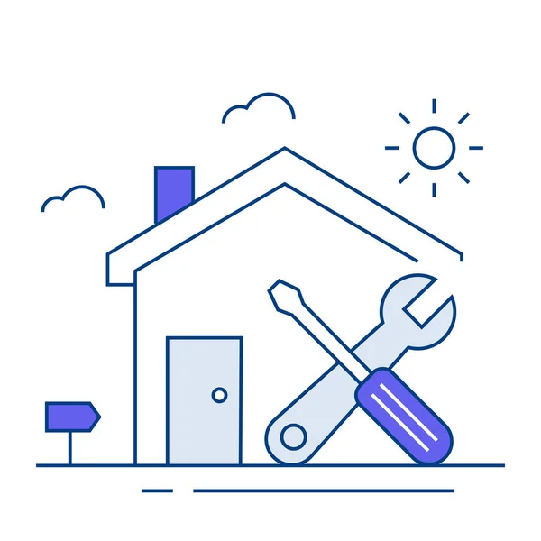 Hauswart Und Objektpflege Das Hauswartssymbol Steht Für Die Bedeutung Regelmäßiger — Stockvektor