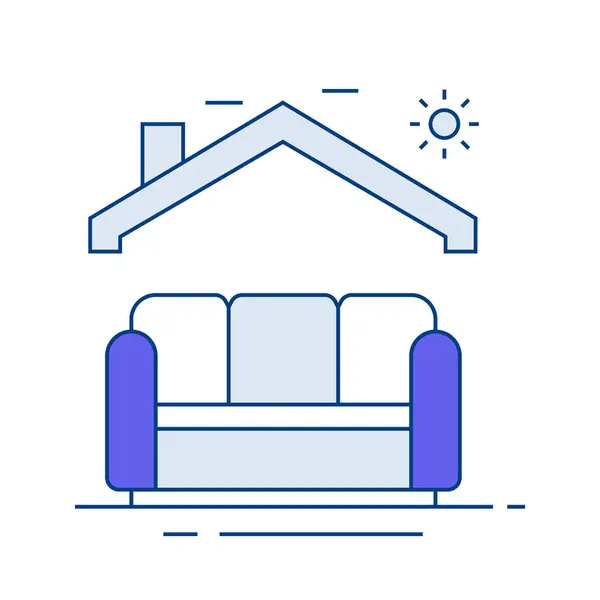 Icono Del Dormitorio Simboliza Acogedor Retiro Comodidad Espacio Para Dormir — Vector de stock