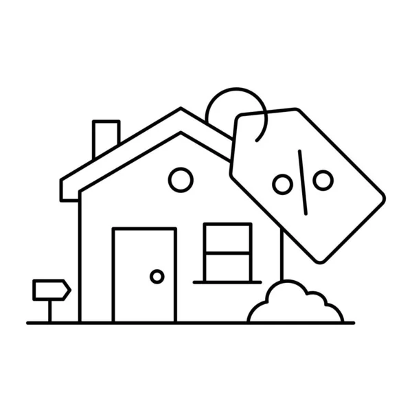 Ikona Slevy Dům Procentuální Značkou Upozorňuje Úspory Speciální Nabídky Domy — Stockový vektor