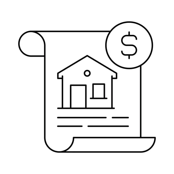 Icono Del Préstamo Hipotecario Con Signo Casa Dólar Significa Acceso — Archivo Imágenes Vectoriales