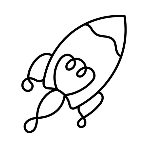 Icono Del Cohete Monolino Significa Viaje Futurista Emoción Del Ascenso — Vector de stock