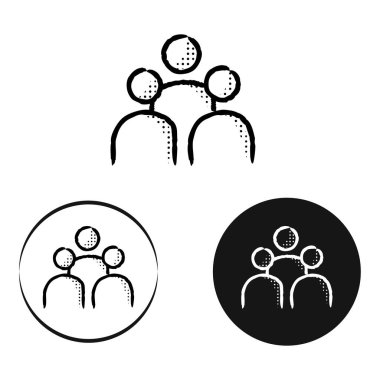 Elleri havada üç kişinin yer aldığı ikon, işbirliği, takım çalışması ve ortak bir amaç duygusunu temsil ediyor..