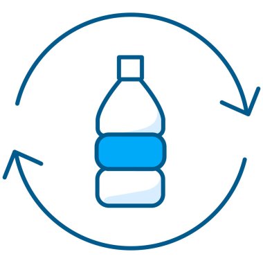 Geri dönüştürülmüş Evcil Hayvan Şişeleri Simgesi. Geri dönüştürülmüş plastik, çevre dostu ambalaj, geri dönüştürülmüş PET, sürdürülebilir şişeler. Geri dönüşümlü PET şişelerini ambalaj için kullanan, sürdürülebilirliği destekleyen ve plastik atıkları azaltan önemli ürünler.