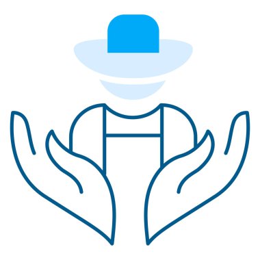 Çiftlik desteği, kırsal tarım, çiftçi dostu ürünler ikon. Bu simge, çiftçileri aktif olarak destekleyen ve kırsal sürdürülebilirlik ve tarım yardımlarındaki rollerini vurgulayan ürün veya işletmeleri temsil etmektedir..