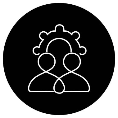 Takım çalışmasını, işbirliği ve ortaklığı temsil eden, yarı dişli iki kişinin yer aldığı bir simge..