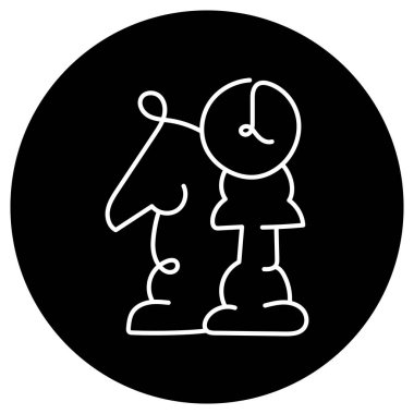 Zaman yönetimi ve taktik satranç stratejisini temsil eden bir satranç figürü ve zamanlayıcı gösteren bir simge.