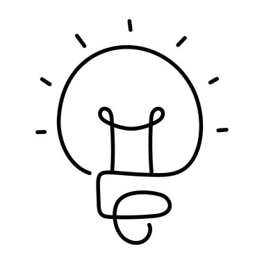 Aydınlanmayı, yaratıcı fikirleri ve yenilikçi kavramların oluşumunu sembolize eden bir ampul simgesi..