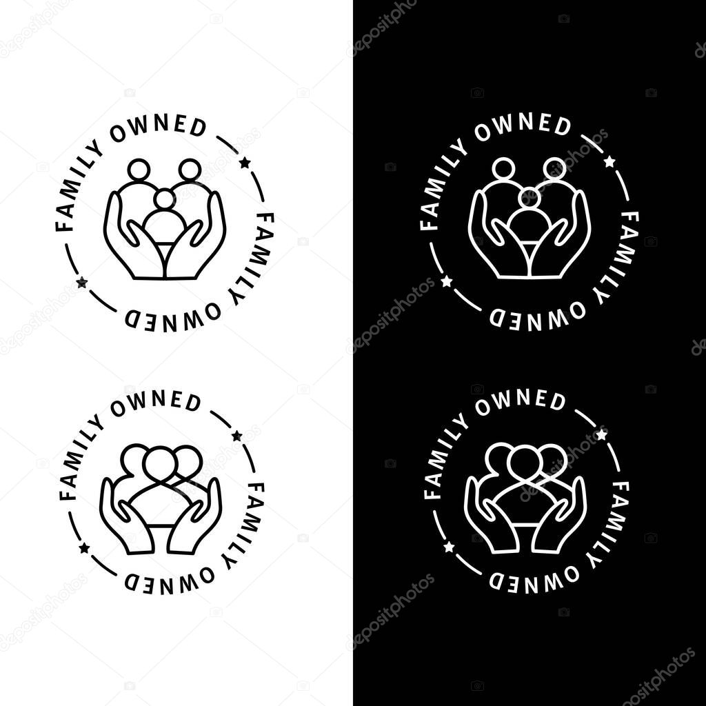 An icon representing businesses with a family owned legacy, emphasizing heritage, generational ownership, and the circular family emblem.