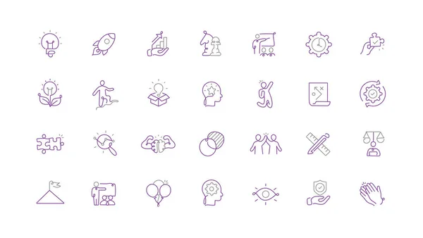 Set Simboli Soluzioni Lavoro Squadra Questo Set Icone Rappresenta Soluzioni Illustrazione Stock