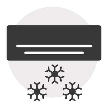 Soğutma Simgesi. Modern Klima Simgesi. Kar Tanesi Cool Breeze Simgesi. Minimalist AC Birimi Simgesi.