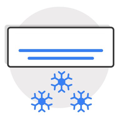 Soğutma Simgesi. Modern Klima Simgesi. Kar Tanesi Cool Breeze Simgesi. Minimalist AC Birimi Simgesi.