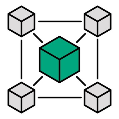 Birlikte çalışabilirlik simgesi, bütünleşme simgesi, veri değişim simgesi, uyumlu sistem simgesi. Düzenlenebilir Vuruş Simgesi.