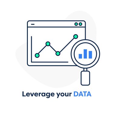 Data Driven Insights. How to Leverage Your Data Effectively. Data Empowerment Icon. Unlocking Your Data Potential. Vector Editable Stroke and Colors. clipart