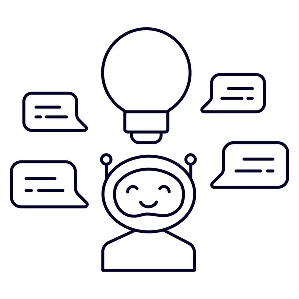 Idee Generate Chatbots Icon Generazione Idee Suggerimenti Parte Dei Chatbot Illustrazione Stock