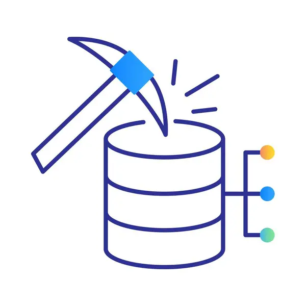 stock vector Data Mining Icon with Editable Stroke for Big Data and Predictive Analytics