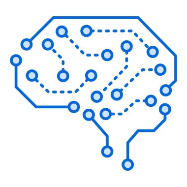 Deep Learning Icon with Editable Stroke for Machine Learning and AI clipart