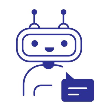 Müşteri Destek ve Otomasyon İçin Düzenlenebilir Vuruşla AI Müşteri Hizmeti Simgesi